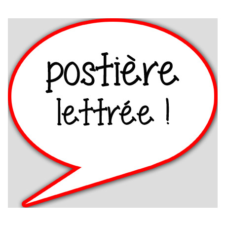 postière lettrée - 10x9cm - sticker/autocollant postière lettrée - 10x9cm - sticker/autocollant