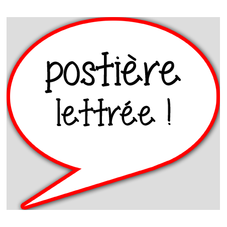 postière lettrée - 10x9cm - sticker/autocollant