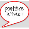 postière lettrée - 10x9cm - sticker/autocollant