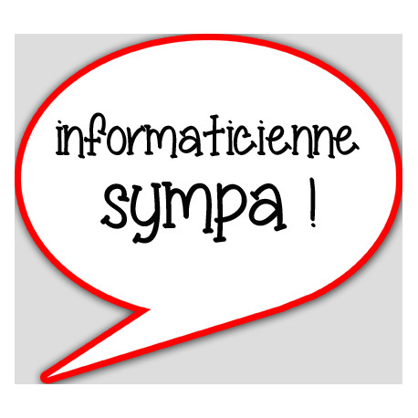 informaticienne sympa - 10x9cm - sticker/autocollant informaticienne sympa - 10x9cm - sticker/autocollant