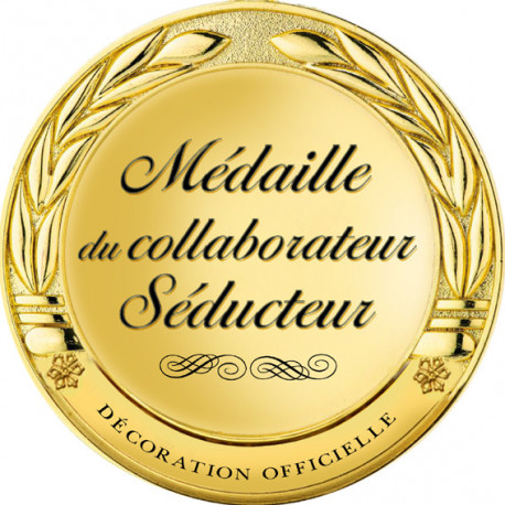Médaille du collaborateur séducteur - 5x5cm - Sticker/autocollant Médaille du collaborateur séducteur - 5x5cm - Sticker/autocollant