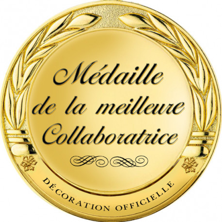 Médaille de la meilleure collaboratrice - 10x10cm - Sticker/autocollant Médaille de la meilleure collaboratrice - 10x10cm - Sticker/autocollant