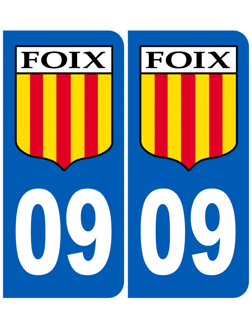 immatriculation 09 Foix - Sticker/autocollant immatriculation 09 Foix - Sticker/autocollant