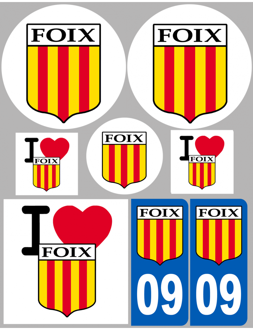 Foix - 8 autocollants variés - Sticker/autocollant Foix - 8 autocollants variés - Sticker/autocollant