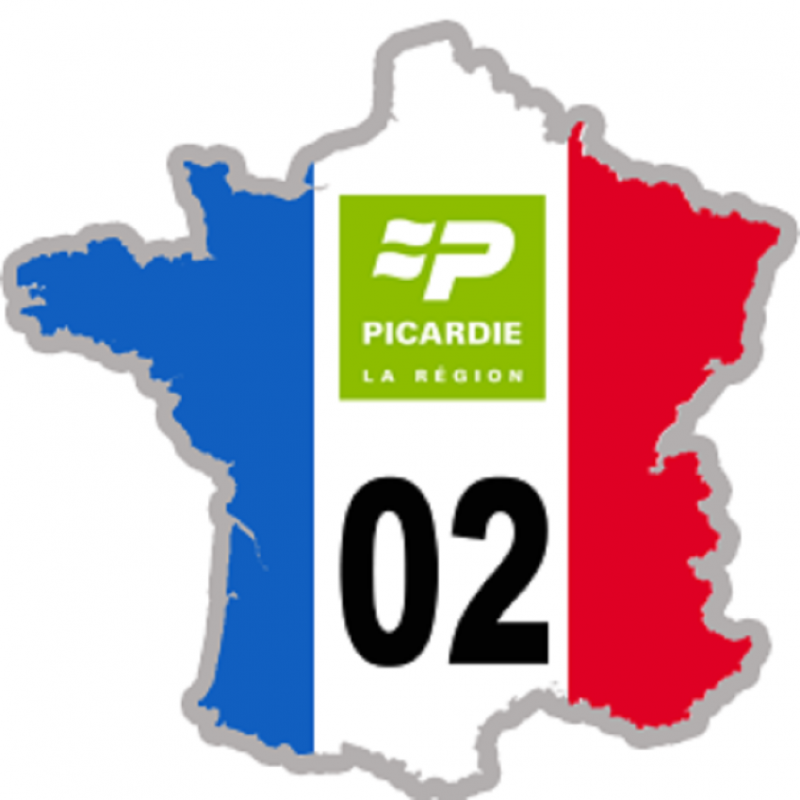 FRANCE 02 Picardie - 5x5cm - Sticker/autocollant FRANCE 02 Picardie - 5x5cm - Sticker/autocollant