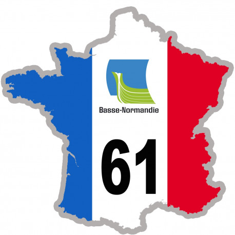 61 France Basse-Normandie - 5x5cm - Sticker/autocollant 61 France Basse-Normandie - 5x5cm - Sticker/autocollant