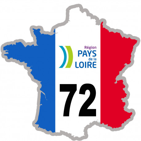 FRANCE 72 Pays de la Loire - 15x15cm - Sticker/autocollant FRANCE 72 Pays de la Loire - 15x15cm - Sticker/autocollant