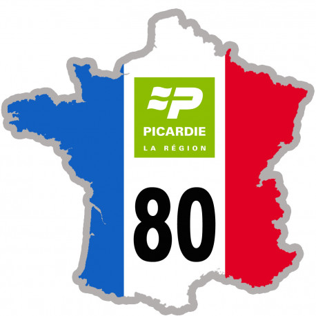 FRANCE 80 Picardie - 5x5cm - Sticker/autocollant FRANCE 80 Picardie - 5x5cm - Sticker/autocollant