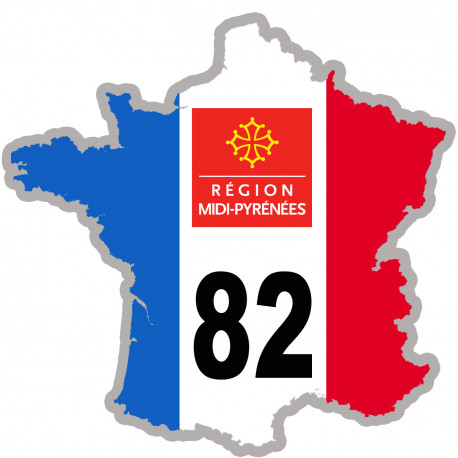 FRANCE 82 Midi Pyrénées - 5x5cm - Sticker/autocollant FRANCE 82 Midi Pyrénées - 5x5cm - Sticker/autocollant