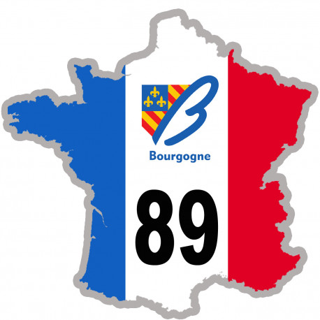 FRANCE 89 Bourgogne - 5x5cm - Sticker/autocollant FRANCE 89 Bourgogne - 5x5cm - Sticker/autocollant