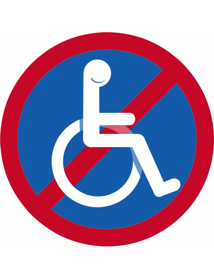 interdit handicapé moteur - 10cm - Sticker/autocollant interdit handicapé moteur - 10cm - Sticker/autocollant