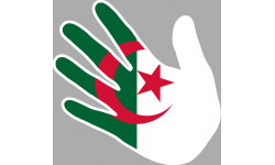 Autocollants : drapeau algerien main