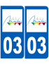 immatriculation 03 Moulins - Sticker/autocollant