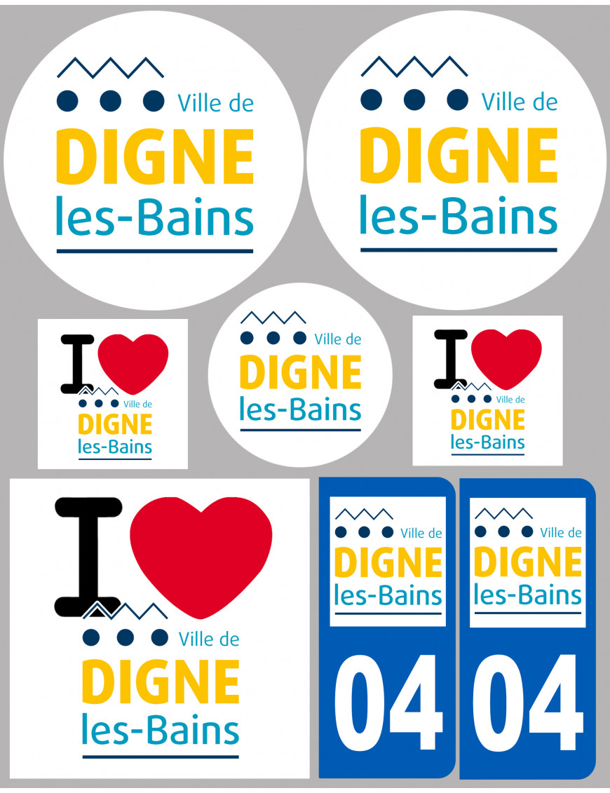 Digne-les-Bains (8 autocollants variés) - Sticker/autocollant Digne-les-Bains (8 autocollants variés) - Sticker/autocollant