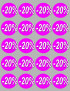 Soldes remise 20% rond (20 fois 5cm) - Sticker/autocollant