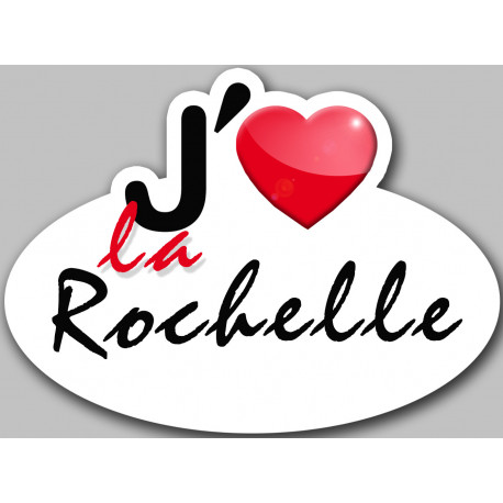 j'aime la Rochelle - 5x3.7cm - Sticker/autocollant j'aime la Rochelle - 5x3.7cm - Sticker/autocollant