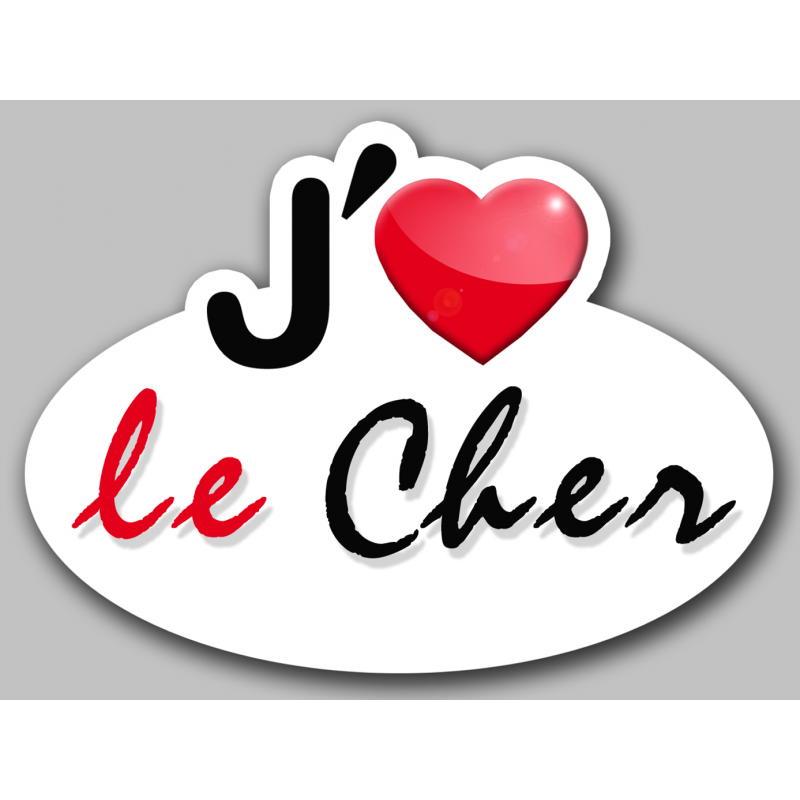 j'aime le Cher (15x11cm) - Sticker/autocollant j'aime le Cher (15x11cm) - Sticker/autocollant