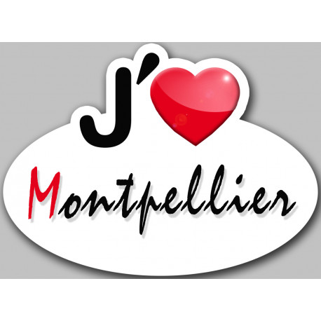 j'aime Montpellier - 5x3.7cm - Sticker/autocollant j'aime Montpellier - 5x3.7cm - Sticker/autocollant