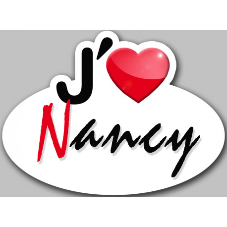 j'aime Nancy - 5x3.7cm - Sticker/autocollant j'aime Nancy - 5x3.7cm - Sticker/autocollant