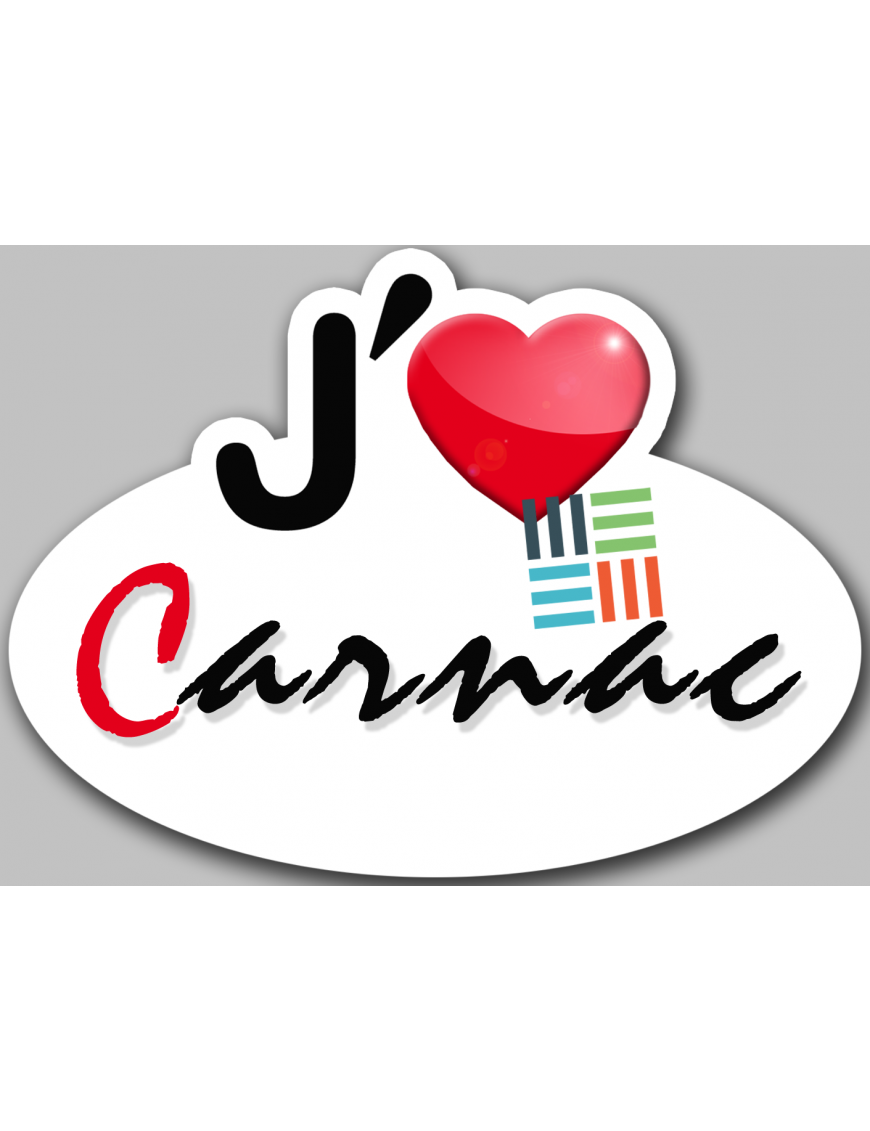 j'aime Carnac (5x3.7cm) - Sticker/autocollant j'aime Carnac (5x3.7cm) - Sticker/autocollant