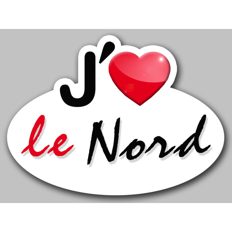j'aime le Nord (15x11cm) - Sticker/autocollant j'aime le Nord (15x11cm) - Sticker/autocollant
