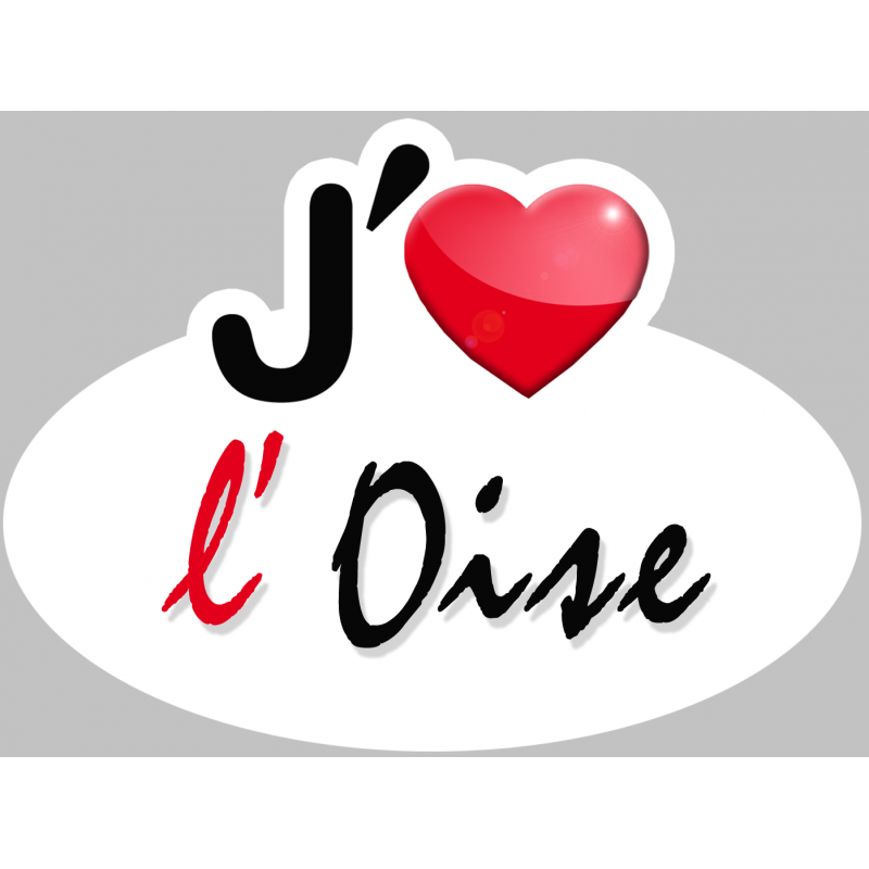 j'aime l'Oise (15x11cm) - Sticker/autocollant j'aime l'Oise (15x11cm) - Sticker/autocollant
