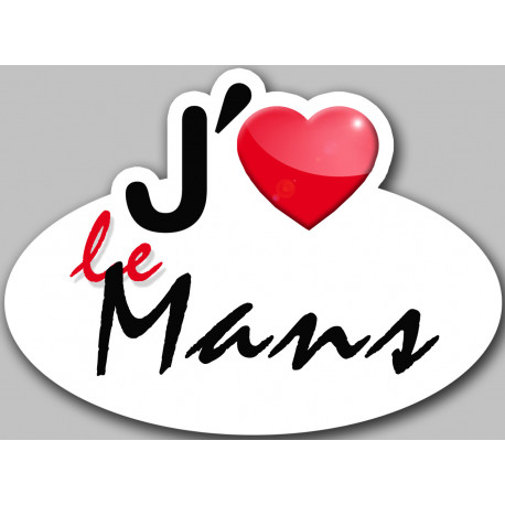 j'aime le Mans - 5x3.7cm - Sticker/autocollant j'aime le Mans - 5x3.7cm - Sticker/autocollant