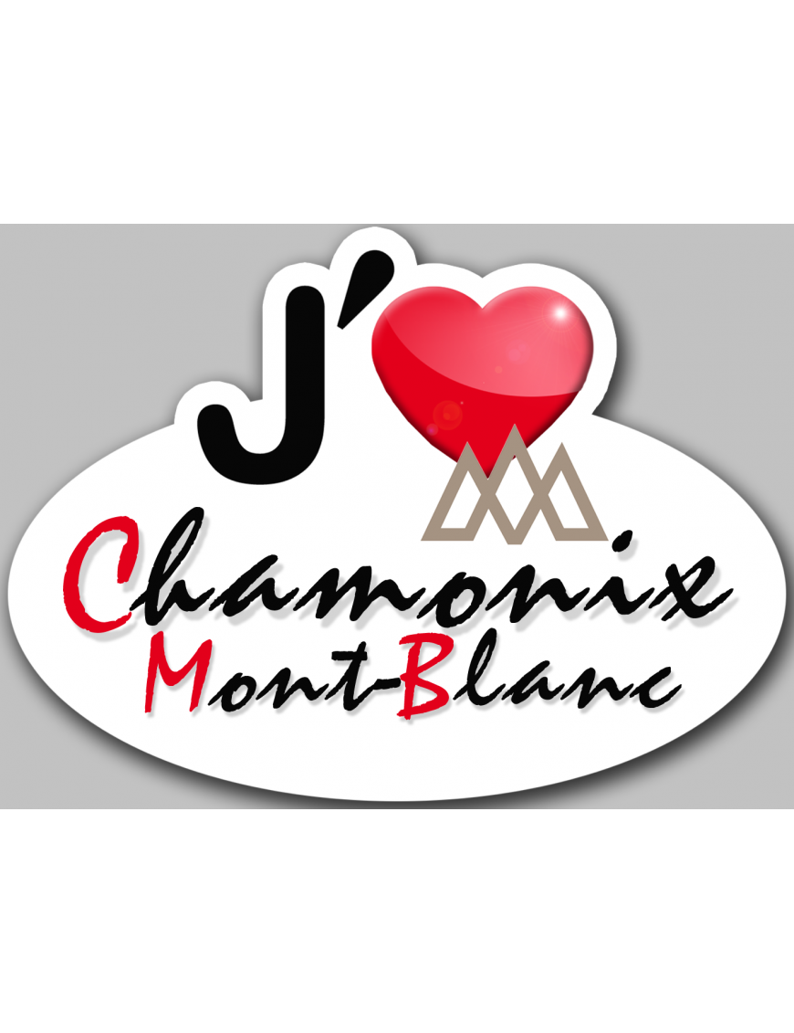 j'aime Chamonix-Mont-Blanc (5x3.7cm) - Sticker/autocollant j'aime Chamonix-Mont-Blanc (5x3.7cm) - Sticker/autocollant