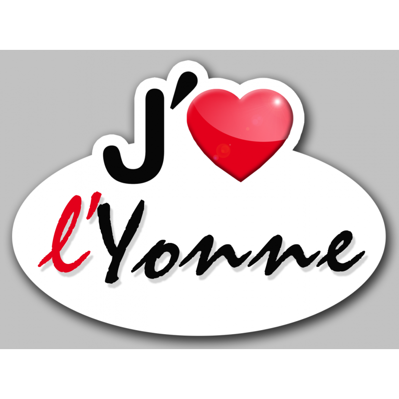 j'aime l'Yonne (15x11cm) - Sticker/autocollant j'aime l'Yonne (15x11cm) - Sticker/autocollant