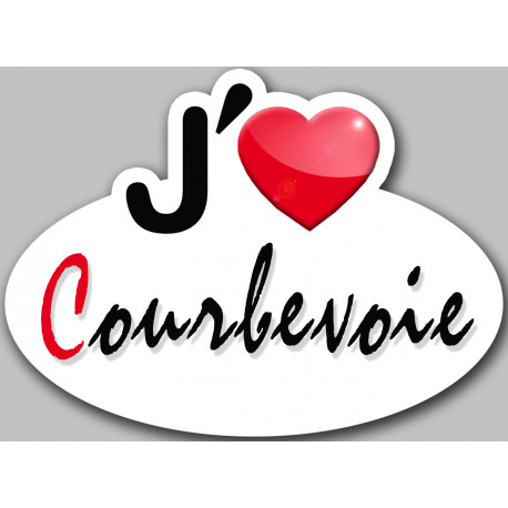 j'aime Courbevoie - 5x3.7cm - Sticker/autocollant j'aime Courbevoie - 5x3.7cm - Sticker/autocollant