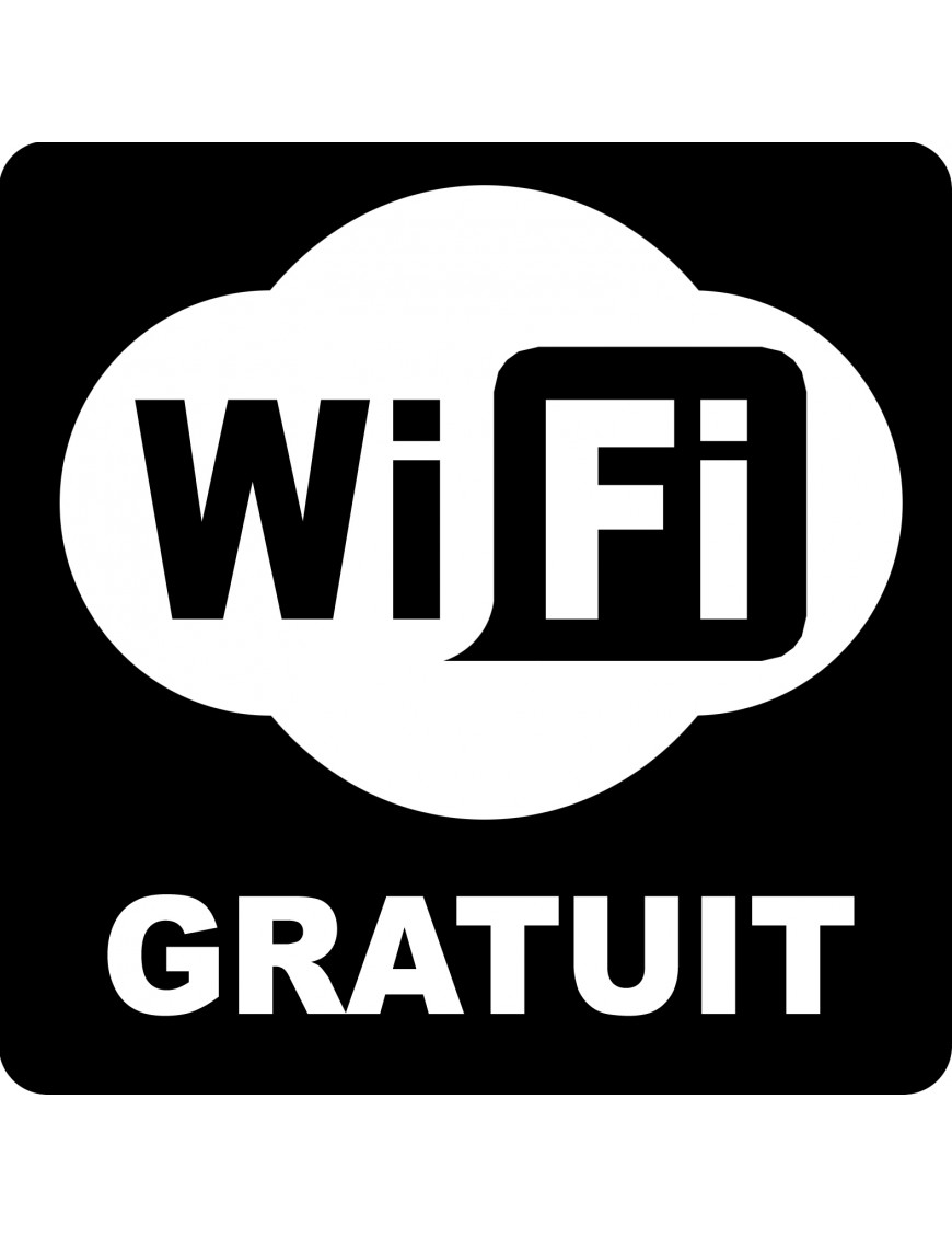 WIFI gratuit - 10cm - Sticker/autocollant WIFI gratuit - 10cm - Sticker/autocollant