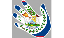 Autocollants : drapeau Belize main