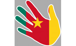 Autocollants : drapeau cameroun main