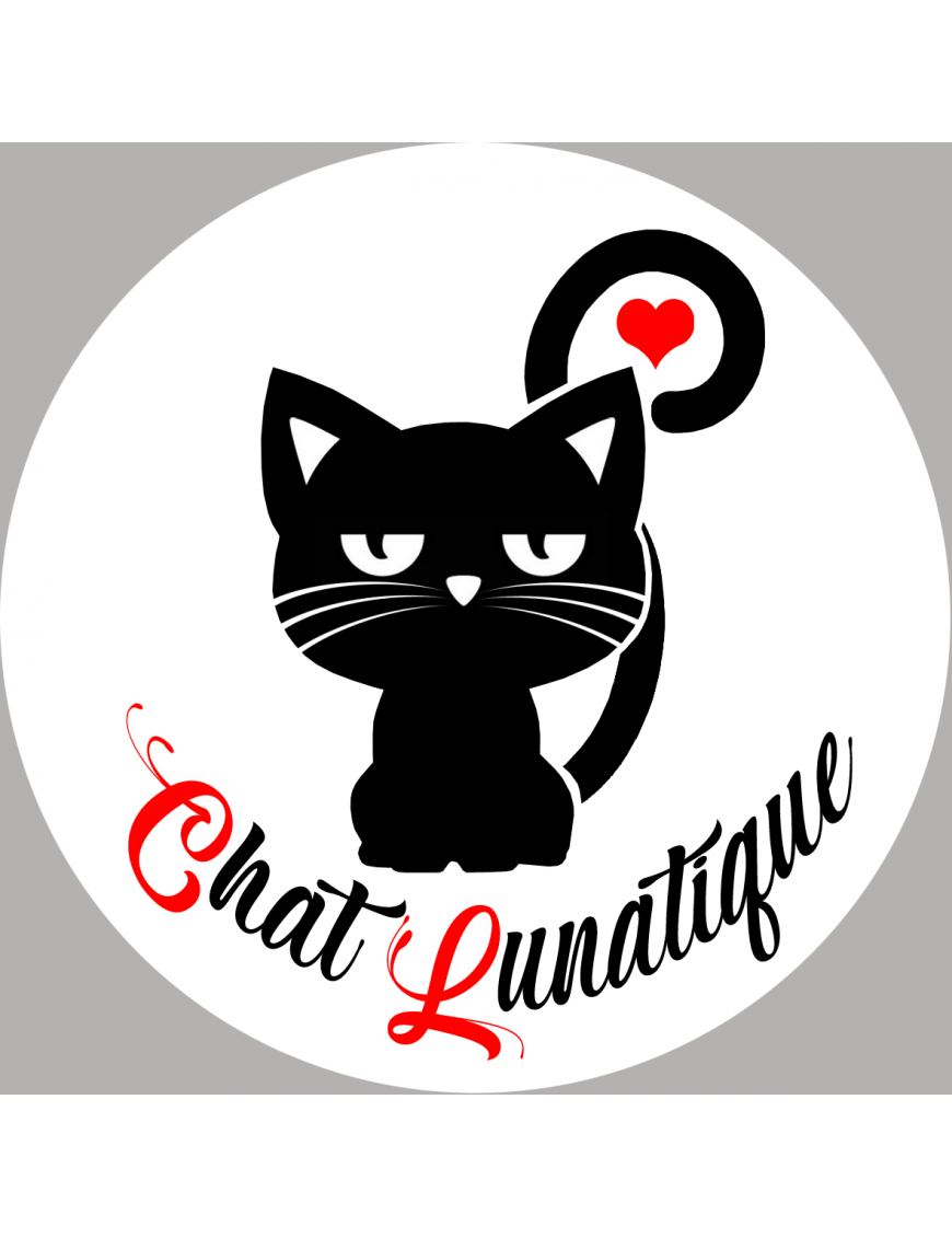 chat lunatique - 10x10cm - Sticker/autocollant chat lunatique - 10x10cm - Sticker/autocollant
