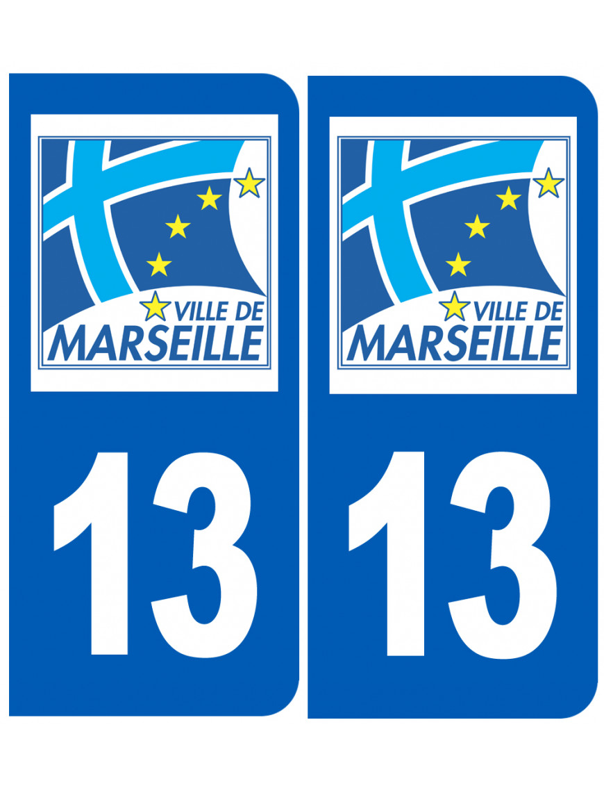 immatriculation Marseille 13 - Sticker/autocollant immatriculation Marseille 13 - Sticker/autocollant