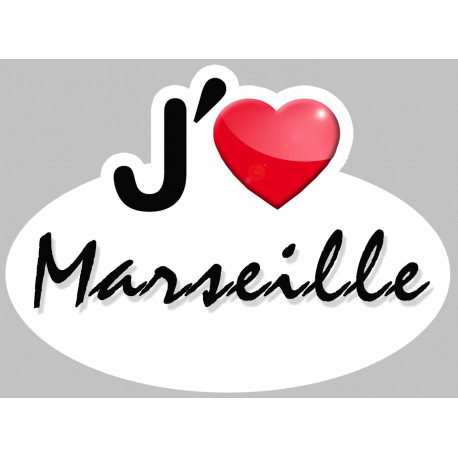 J'aime Marseille - 5x3.7cm - Sticker/autocollant J'aime Marseille - 5x3.7cm - Sticker/autocollant