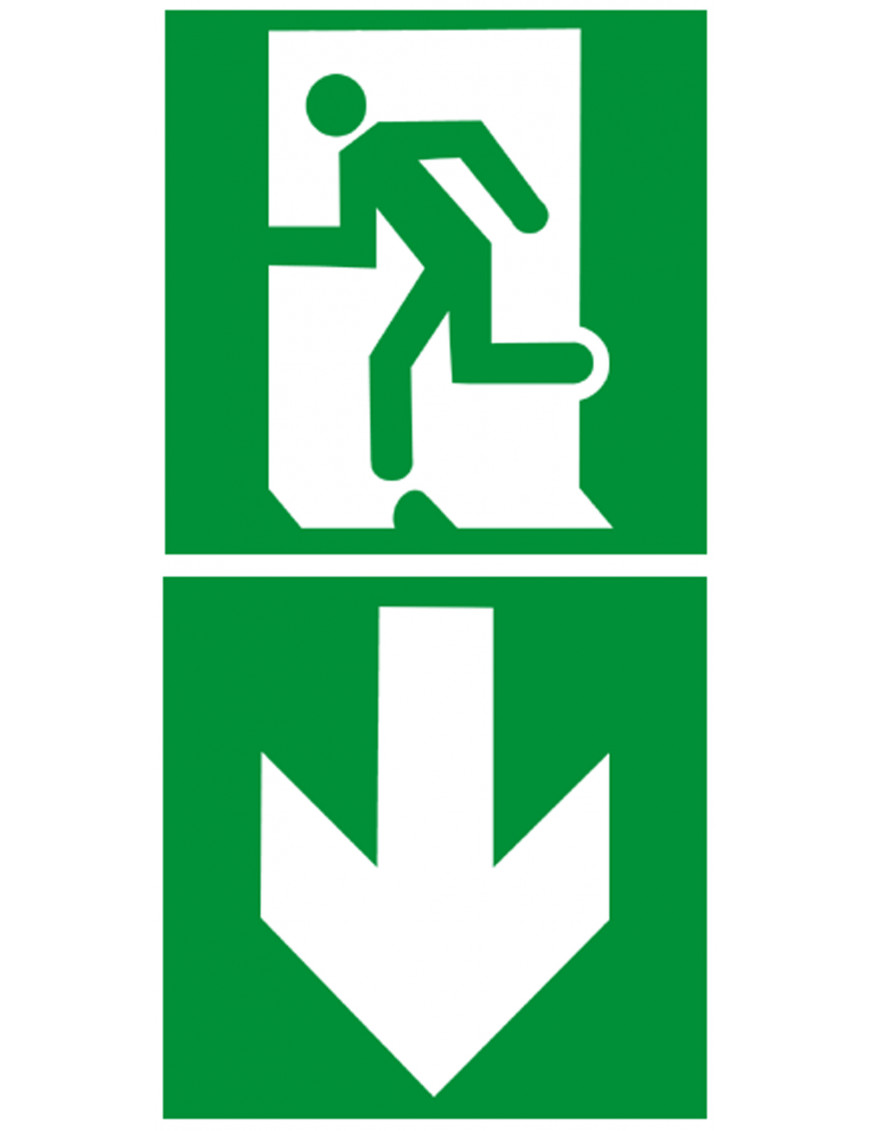 sortie de secours bas dessous (2fois 20x20cm) - sticker/autocollant sortie de secours bas dessous (2fois 20x20cm) - sticker/autocollant
