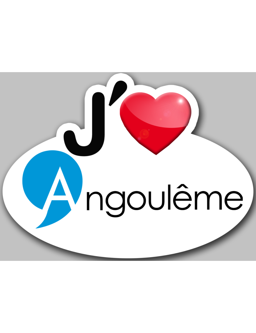 J'aime Angoulême - 5x3.7cm - Sticker/autocollant J'aime Angoulême - 5x3.7cm - Sticker/autocollant