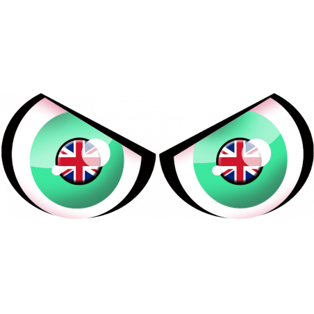 Paire d'yeux Anglais - 14x6cm - Sticker/autocollant