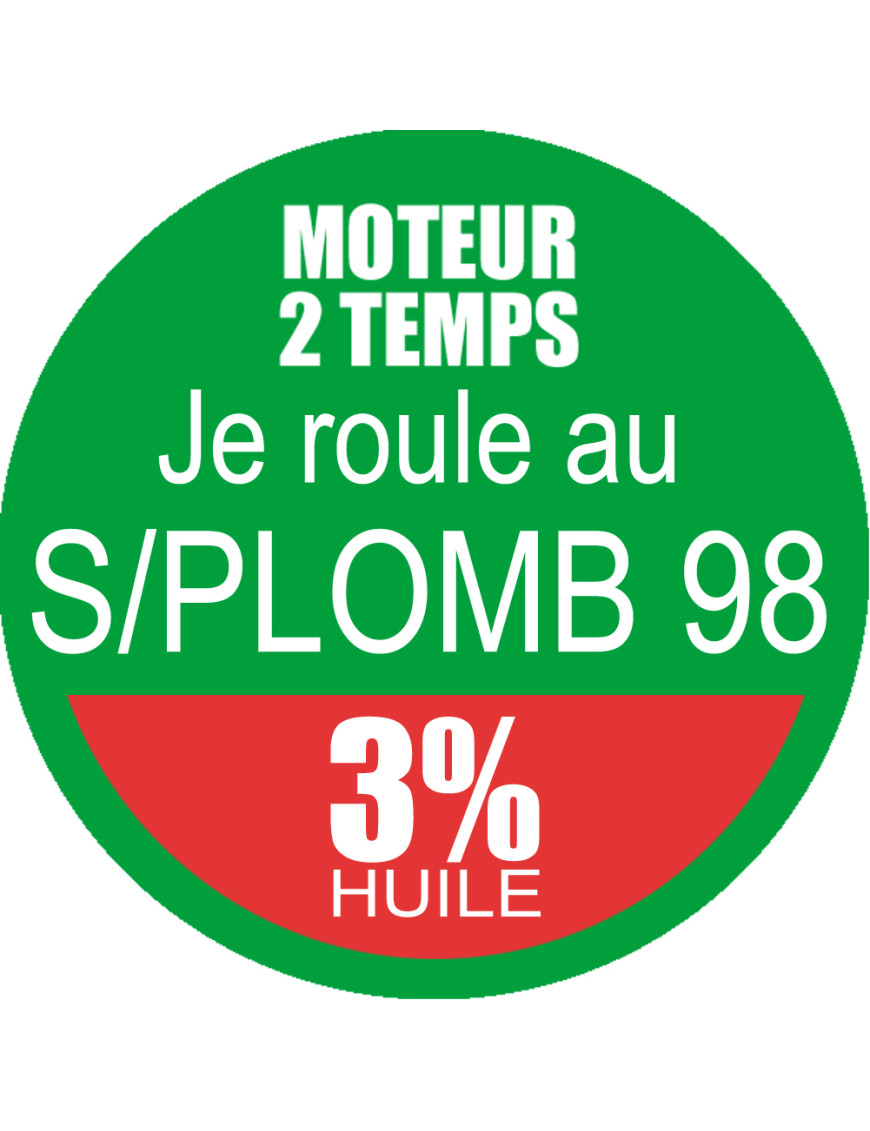 SANS PLOMB 98 mélange 3 pourcent - 10cm - Sticker/autocollant SANS PLOMB 98 mélange 3 pourcent - 10cm - Sticker/autocollant