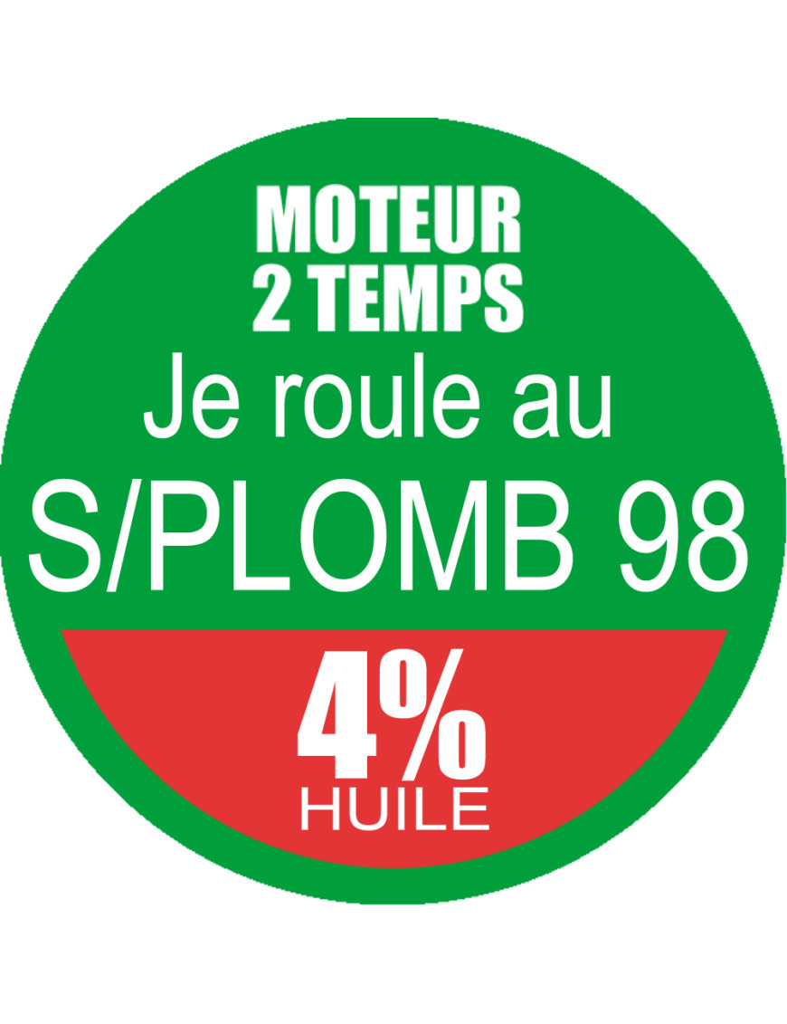 SANS PLOMB 98 mélange 4 pourcent - 5cm - Sticker/autocollant SANS PLOMB 98 mélange 4 pourcent - 5cm - Sticker/autocollant