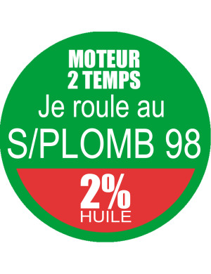 SANS PLOMB 98 mélange 2 pourcent - 10cm - Sticker/autocollant