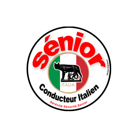 conducteur Sénior Italien - 15cm - Sticker/autocollant conducteur Sénior Italien - 15cm - Sticker/autocollant