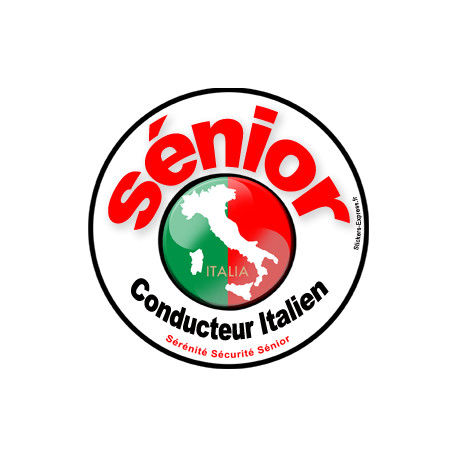 conducteur Sénior Italie - 10cm - Sticker/autocollant conducteur Sénior Italie - 10cm - Sticker/autocollant