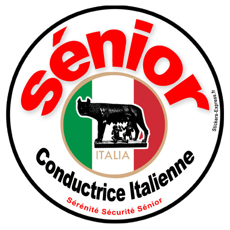 conductrice Sénior Italienne - 15cm - Sticker/autocollant conductrice Sénior Italienne - 15cm - Sticker/autocollant