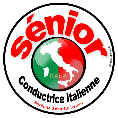 conductrice Sénior Italienne- 10cm - Sticker/autocollant conductrice Sénior Italienne- 10cm - Sticker/autocollant