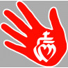 main vendéenne rouge - 10x10cm - Sticker/autocollant