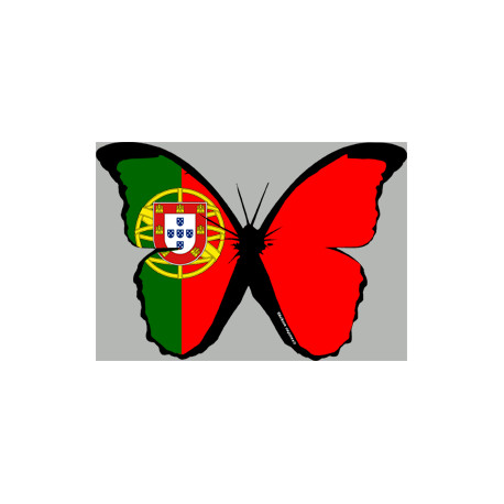 effet papillon Portugais - 10x7cm - Sticker/autocollant effet papillon Portugais - 10x7cm - Sticker/autocollant