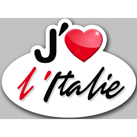J'aime l'Italie - 5x3.7cm - Sticker/autocollant J'aime l'Italie - 5x3.7cm - Sticker/autocollant