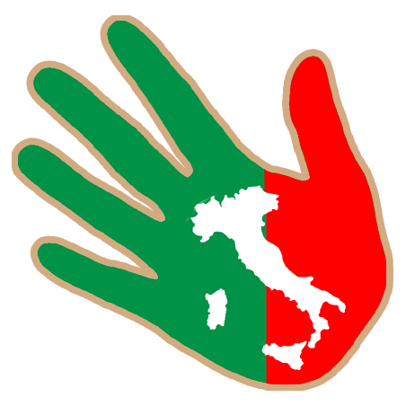 main Italienne carte - 5x5cm - Sticker/autocollant